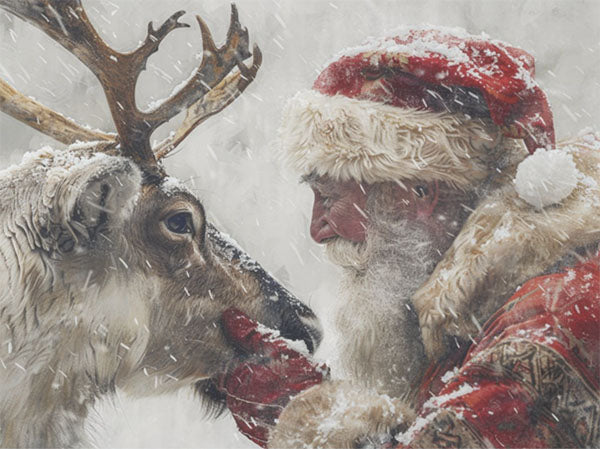 Decoupage Tissue Paper - Santa & His Reindeer (45.72cm x 60.96cm) - Rustic Farmhouse Charm