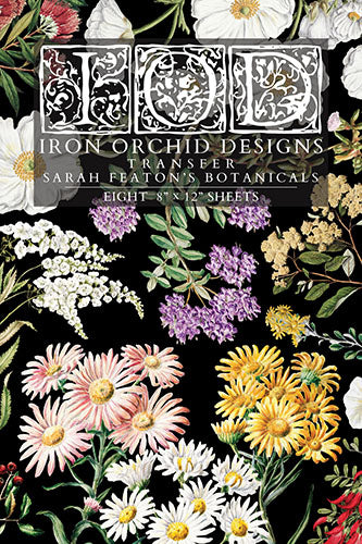 NEW! IOD Transfer Pad - SARAH FEATON'S BOTANICALS (set of eight 8"x12" sheets)