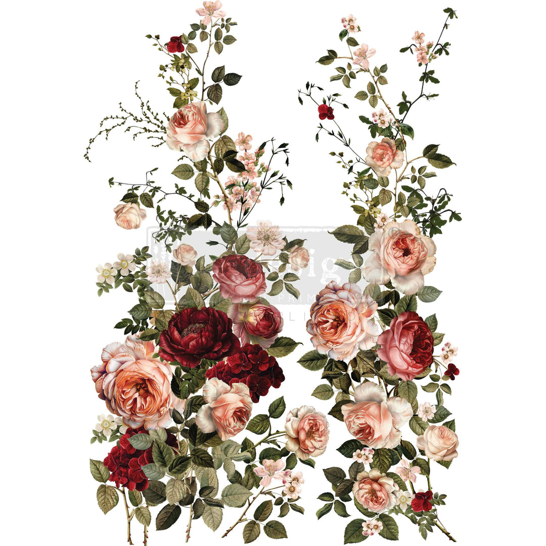 NEW! Redesign Transfer - SCARLET EMBRACE (60.96cm x 88.9cm) - Rustic Farmhouse Charm