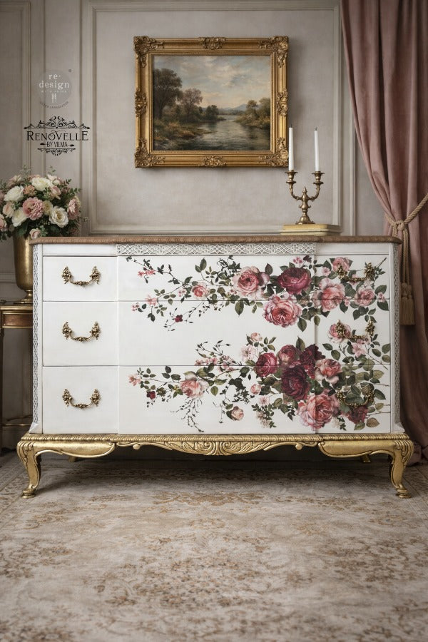 NEW! Redesign Transfer - SCARLET EMBRACE (60.96cm x 88.9cm) - Rustic Farmhouse Charm