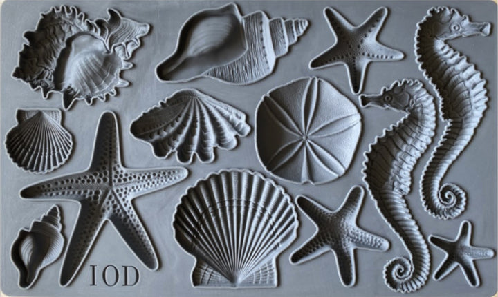 SEA SHELLS Mould by IOD (6"x10", 15.24cm x 25.4cm) - Rustic Farmhouse Charm