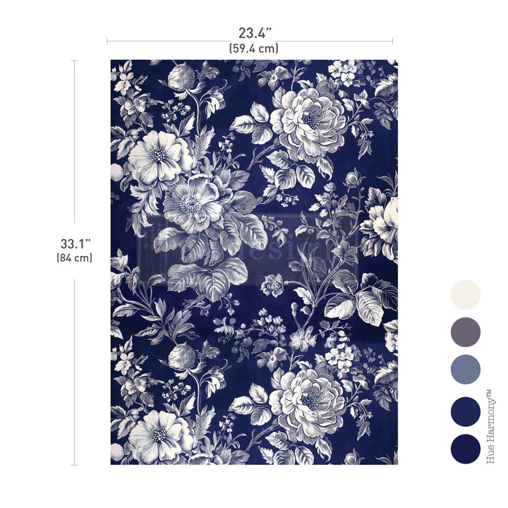 LIMITED! Redesign A1 Decoupage Fibre Paper - SECRET GARDEN BLOOM (59.44cm x 84.07cm) - Rustic Farmhouse Charm
