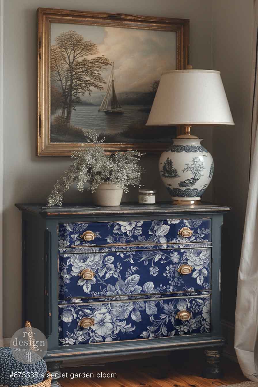 LIMITED! Redesign A1 Decoupage Fibre Paper - SECRET GARDEN BLOOM (59.44cm x 84.07cm) - Rustic Farmhouse Charm