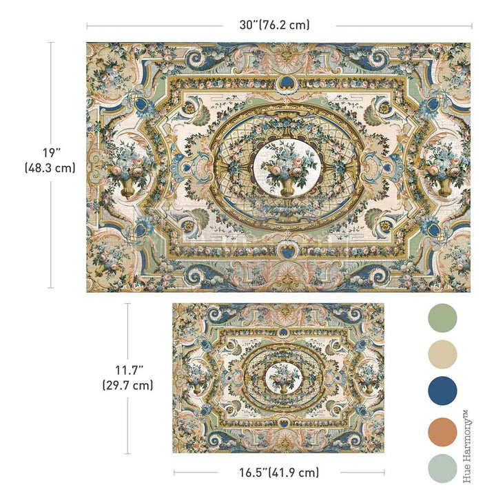 NEW! Redesign Double Delight Decoupage Fibre Paper Set (2 Sheets) - SERENADE IN BLUE - Rustic Farmhouse Charm