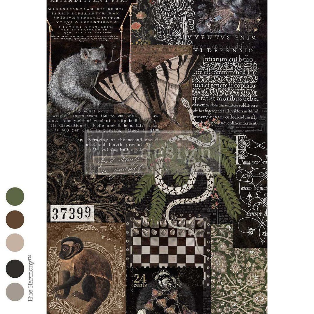 LIMITED! Redesign A1 Decoupage Fibre Paper - SERPENT'S GAMBIT (59.44cm x 84.07cm)