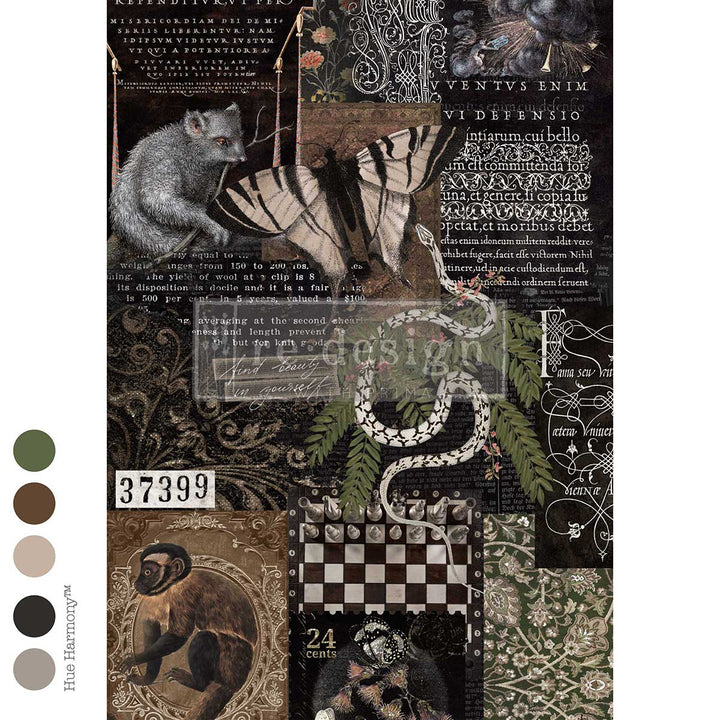 LIMITED! Redesign A1 Decoupage Fibre Paper - SERPENT'S GAMBIT (59.44cm x 84.07cm)