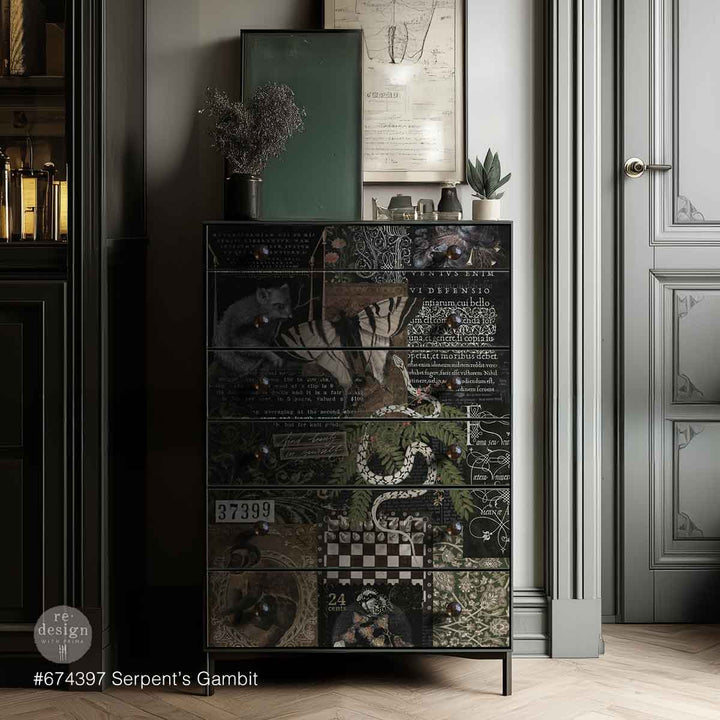 LIMITED! Redesign A1 Decoupage Fibre Paper - SERPENT'S GAMBIT (59.44cm x 84.07cm)