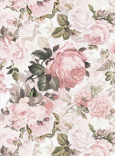 Decoupage Tissue Paper - Shabby Pink Roses (43.18cm x 58.42cm) - Rustic Farmhouse Charm