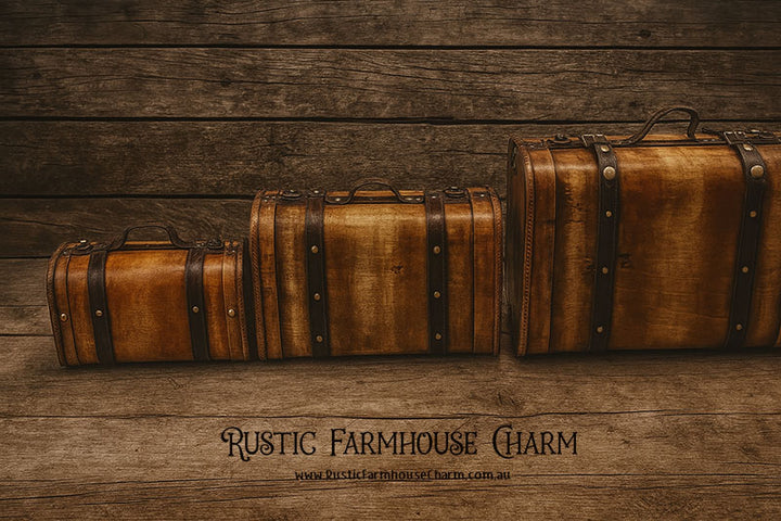 Wooden Vintage Style Luggage Suitcase (Plain)