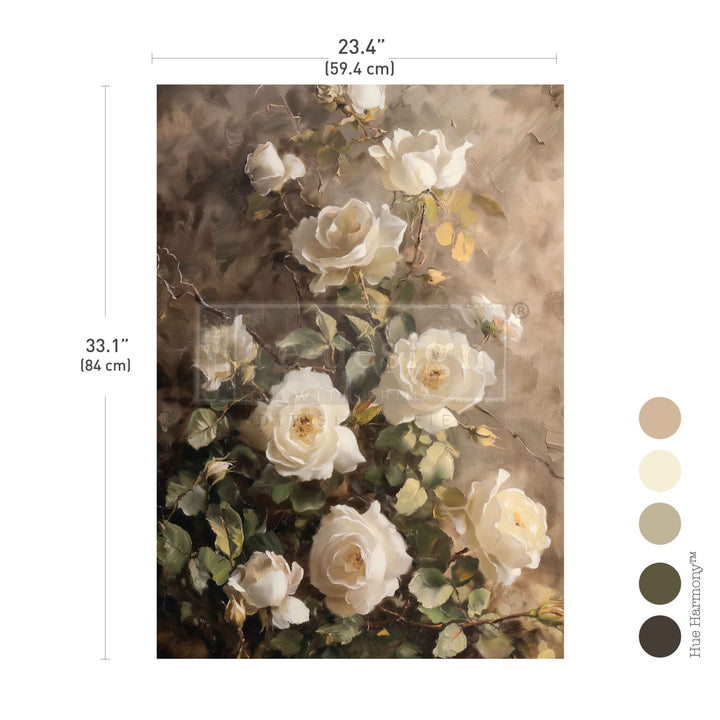 LIMITED! Redesign A1 Decoupage Fibre Paper - SILENT BEAUTY (59.44cm x 84.07cm) - Rustic Farmhouse Charm