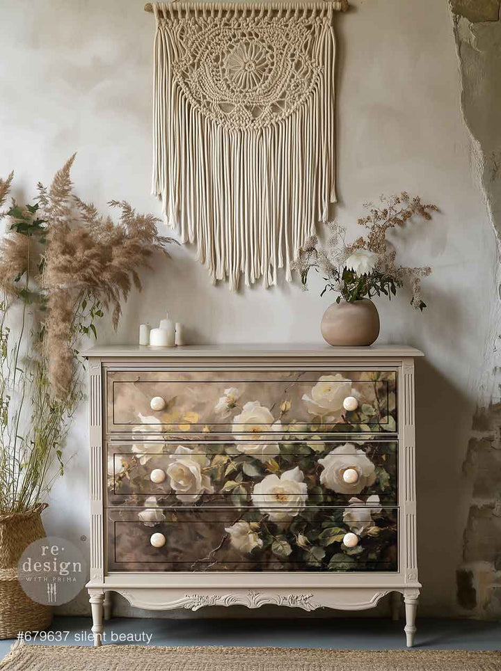 LIMITED! Redesign A1 Decoupage Fibre Paper - SILENT BEAUTY (59.44cm x 84.07cm) - Rustic Farmhouse Charm