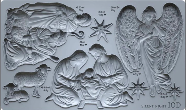 NEW! IOD Mould - SILENT NIGHT (6"x10", 15.24cm x 25.4cm)