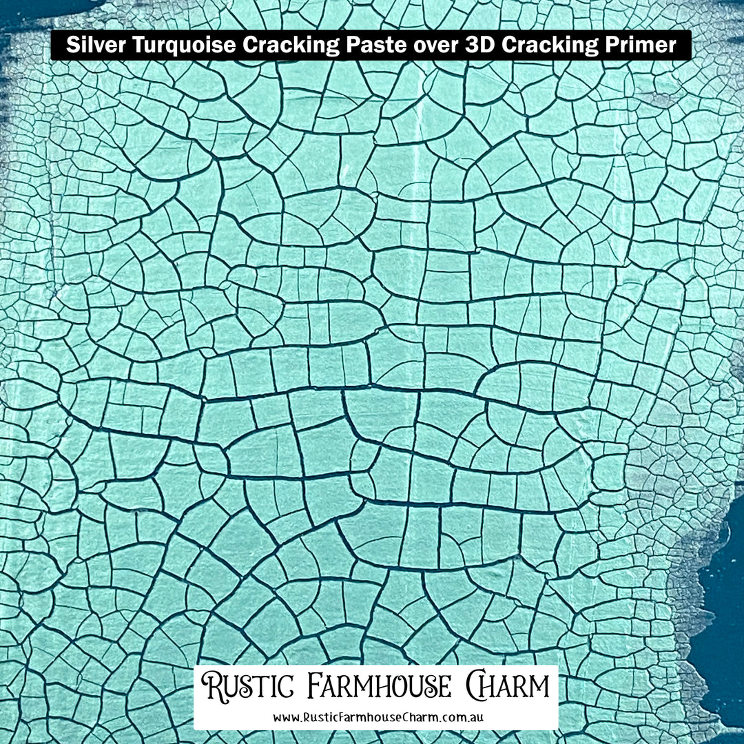 SILVER TURQUOISE Metallic Cracking Paste by Pentart 100ml - Rustic Farmhouse Charm