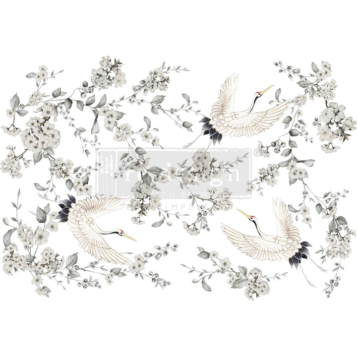 NEW! Redesign Transfer - SILVER WINGS (60.96cm x 88.9cm) - Rustic Farmhouse Charm