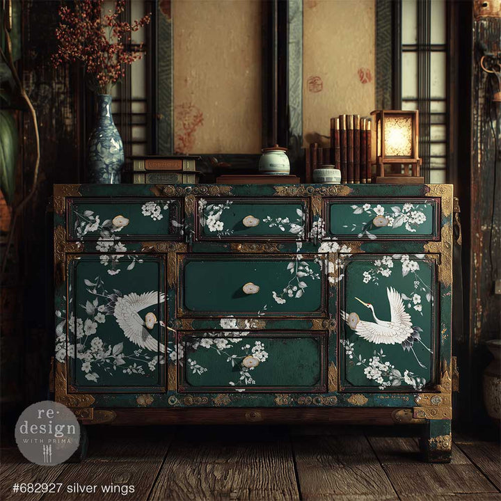NEW! Redesign Transfer - SILVER WINGS (60.96cm x 88.9cm) - Rustic Farmhouse Charm