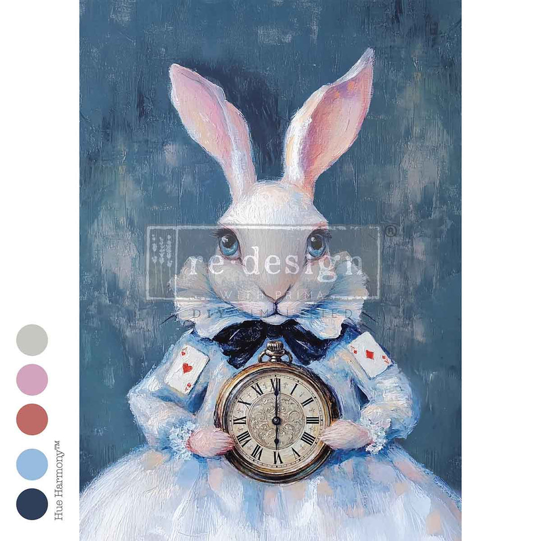 LIMITED! Redesign A3 Decoupage Fibre Paper - SIX O'CLOCK CERTAINTY (29.7cm x 41.9cm) - Rustic Farmhouse Charm