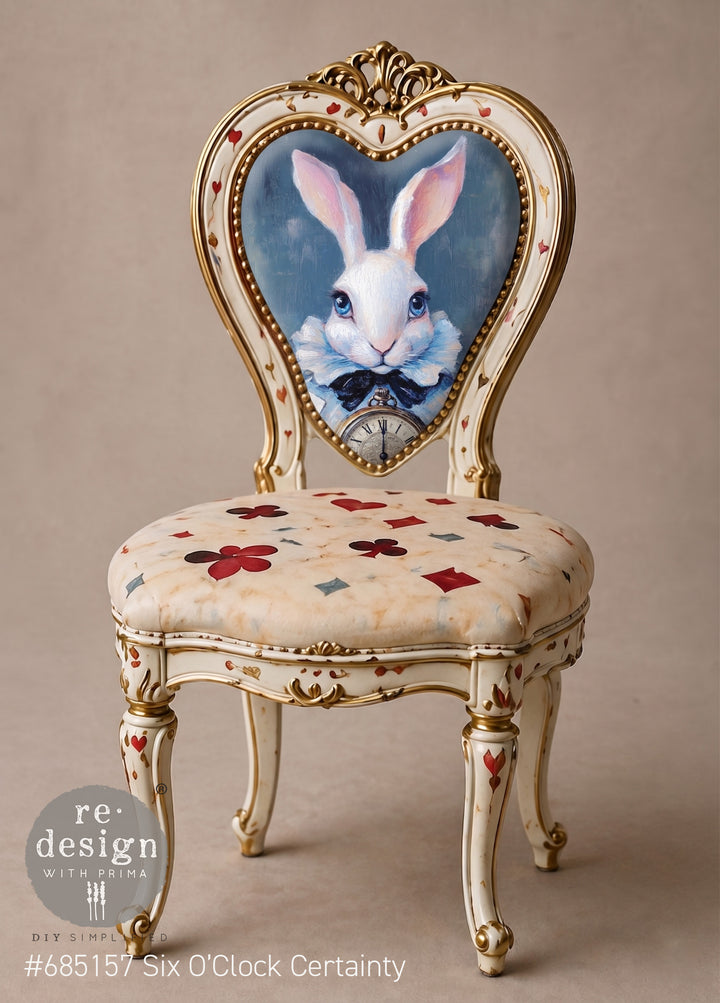 LIMITED! Redesign A3 Decoupage Fibre Paper - SIX O'CLOCK CERTAINTY (29.7cm x 41.9cm) - Rustic Farmhouse Charm