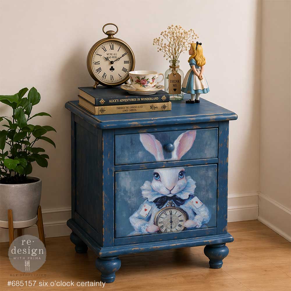 LIMITED! Redesign A3 Decoupage Fibre Paper - SIX O'CLOCK CERTAINTY (29.7cm x 41.9cm) - Rustic Farmhouse Charm