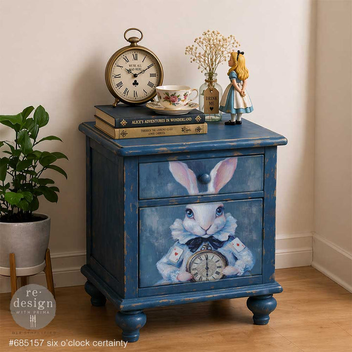 LIMITED! Redesign A3 Decoupage Fibre Paper - SIX O'CLOCK CERTAINTY (29.7cm x 41.9cm) - Rustic Farmhouse Charm