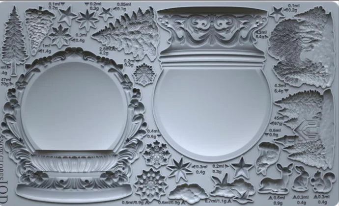 NEW! IOD Mould - SNOW GLOBES (6"x10", 15.24cm x 25.4cm) - Rustic Farmhouse Charm