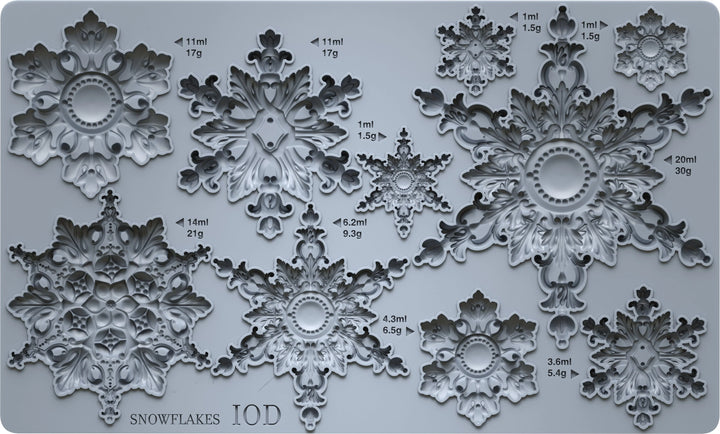 LIMITED! IOD Mould - SNOWFLAKES (6"x10", 15.24cm x 25.4cm)