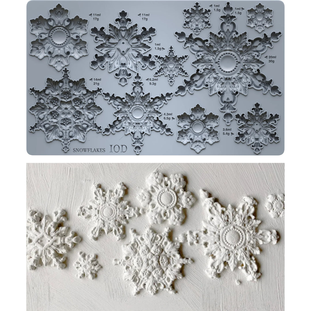 LIMITED! IOD Mould - SNOWFLAKES (6"x10", 15.24cm x 25.4cm)