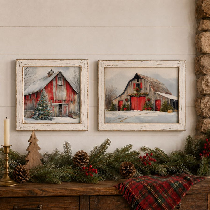 NEW! Redesign A3 Decoupage Fibre Paper Pack of 2 - SNOWY VILLAGE CHARM (29.7cm x 41.9cm)