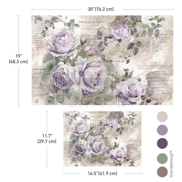 NEW! Redesign Double Delight Decoupage Fibre Paper Set (2 Sheets) - SOFT VEIL - Rustic Farmhouse Charm