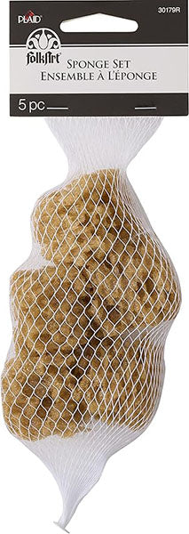 FolkArt Synthetic Sea Sponge Set (5 pcs, 1" each) - Rustic Farmhouse Charm