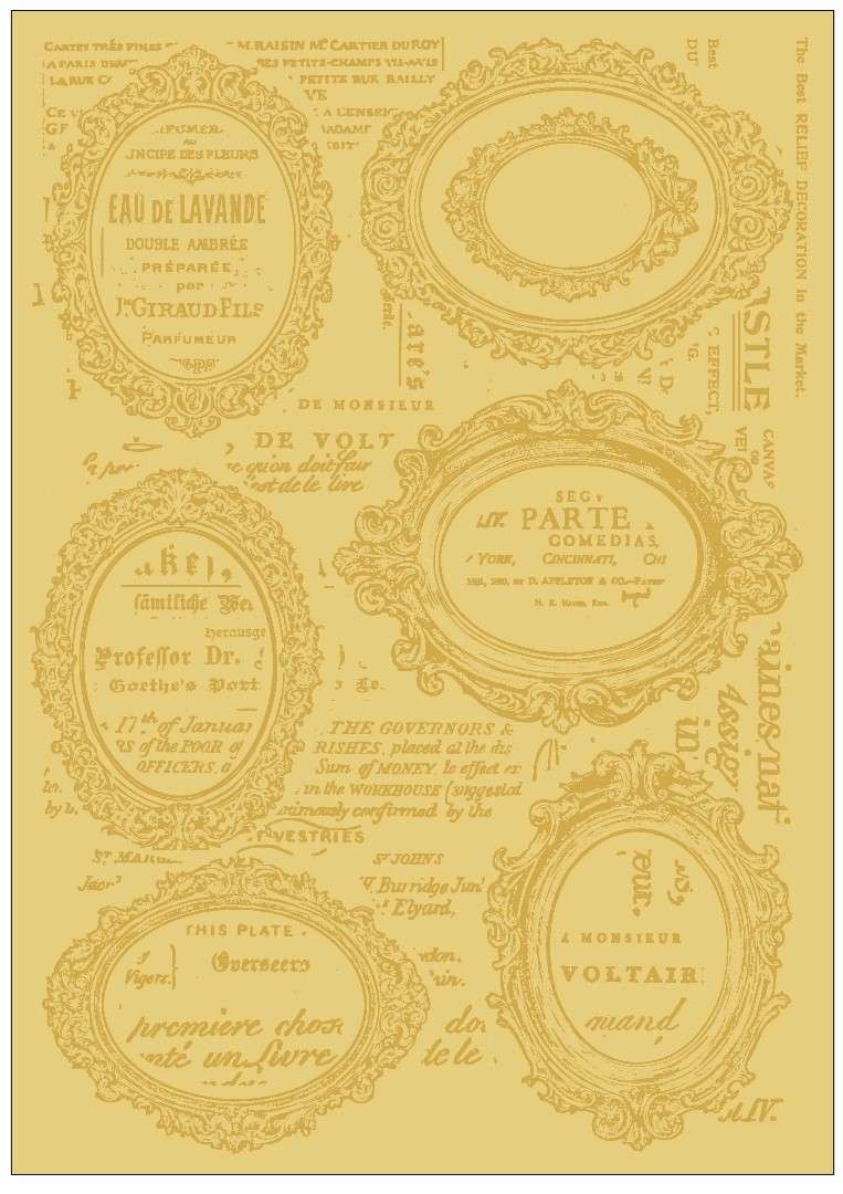 NEW! LaBlanche Gold Transfer - SPRING 3 - FRAMES (one A4 sheet) - Rustic Farmhouse Charm