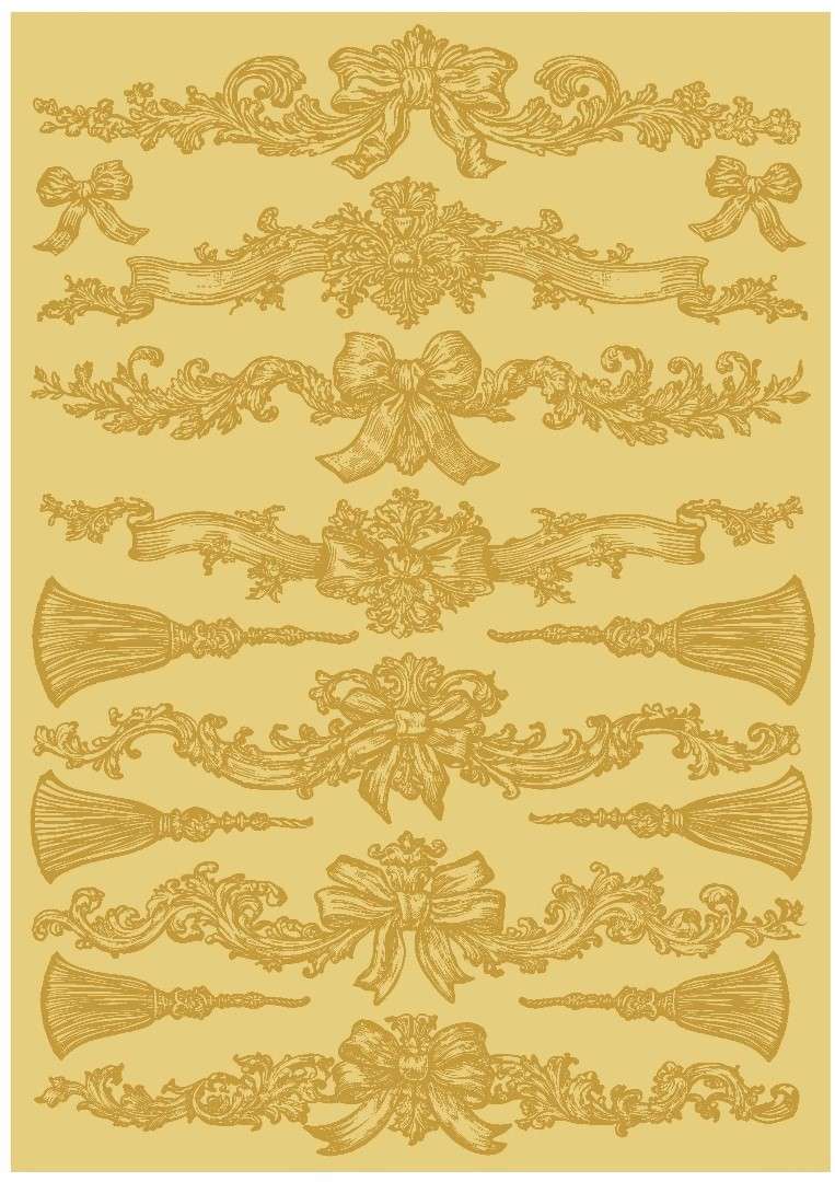 NEW! LaBlanche Gold Transfer - SPRING 4 - BORDERS (one A4 sheet) - Rustic Farmhouse Charm
