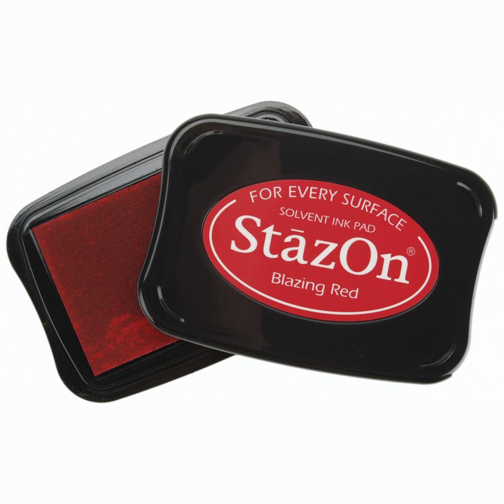 BLAZING RED StazOn Ink Pad (Permanent, Solvent-Based) - Rustic Farmhouse Charm
