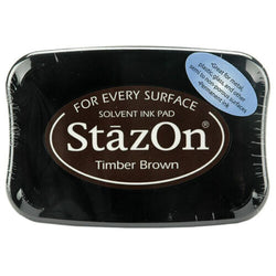 TIMBER BROWN StazOn Ink Pad (Permanent, Solvent-Based) - Rustic Farmhouse Charm