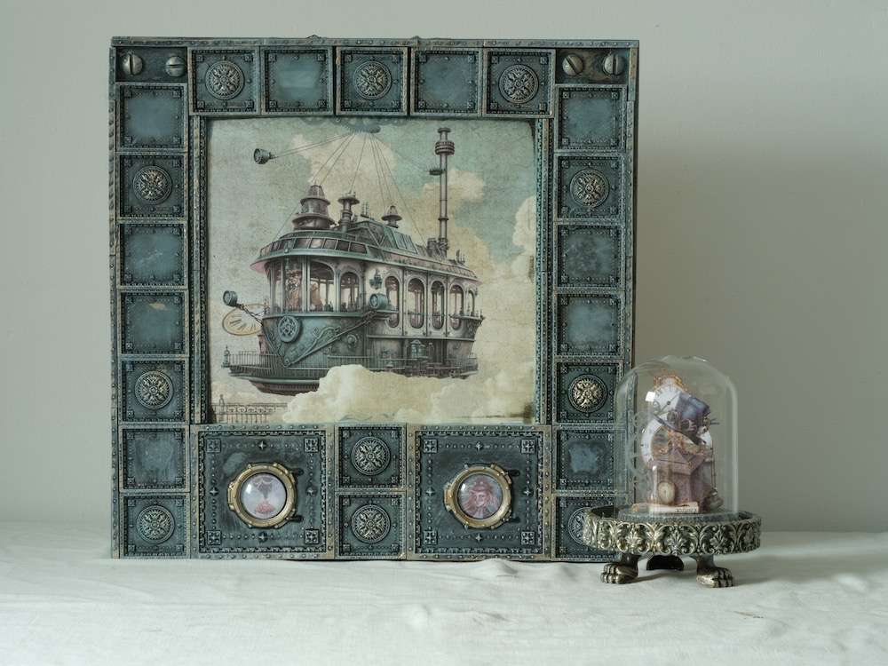 LaBlanche Mould - STEAMPUNK BACKGROUND (12.7 cm x 20.3 cm)