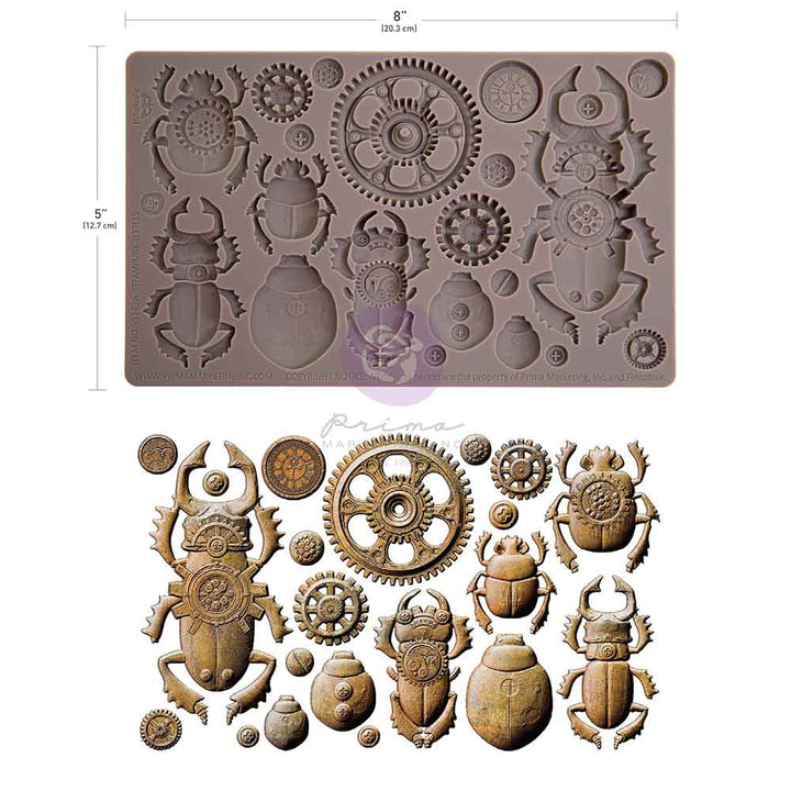 NEW! Finnabair Mould - STEAMPUNK BEETLES (5" x 8")