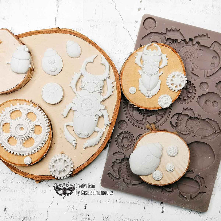 NEW! Finnabair Mould - STEAMPUNK BEETLES (5" x 8")