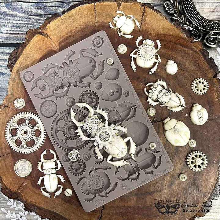 NEW! Finnabair Mould - STEAMPUNK BEETLES (5" x 8")