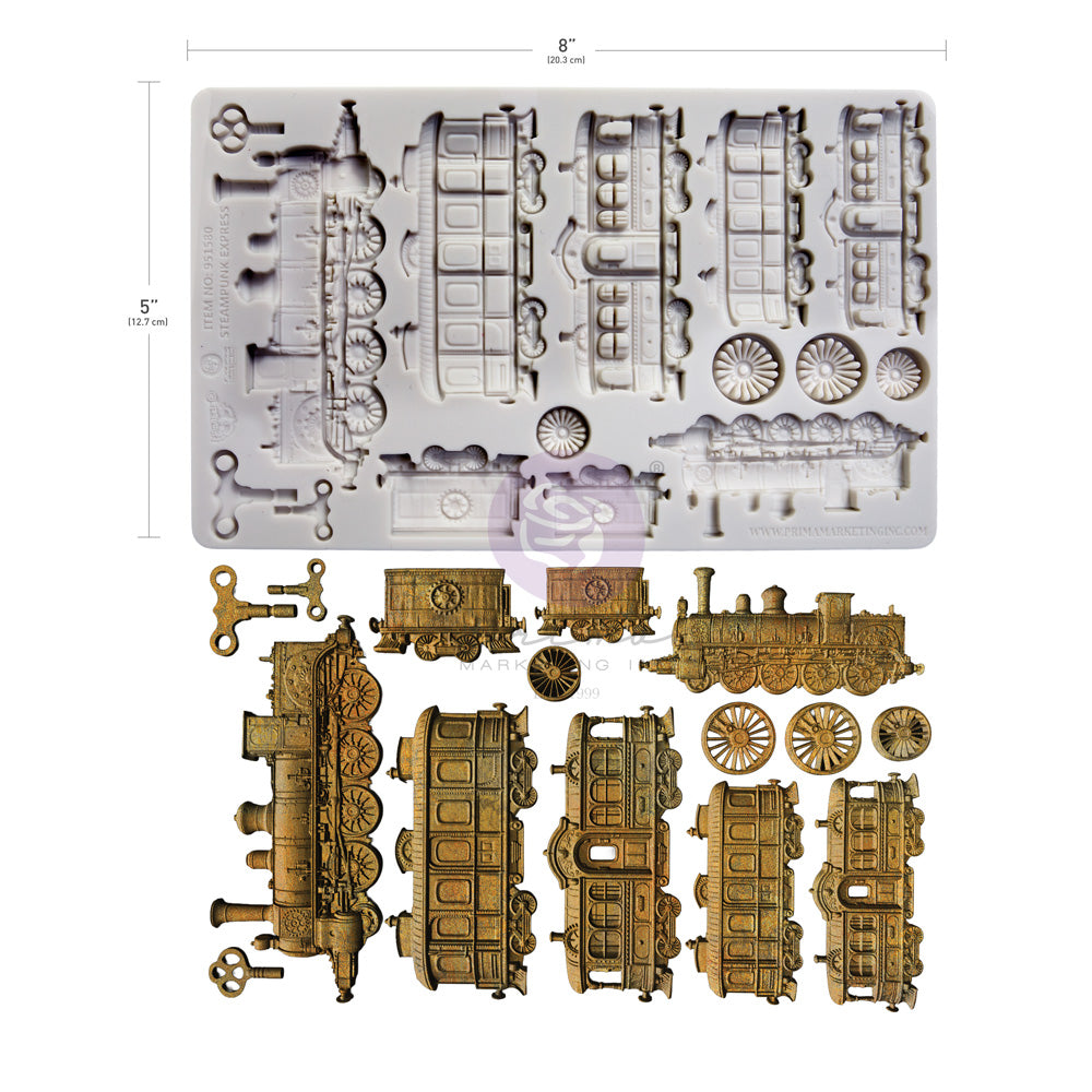 NEW! Finnabair Mould - STEAMPUNK EXPRESS (5" x 8")