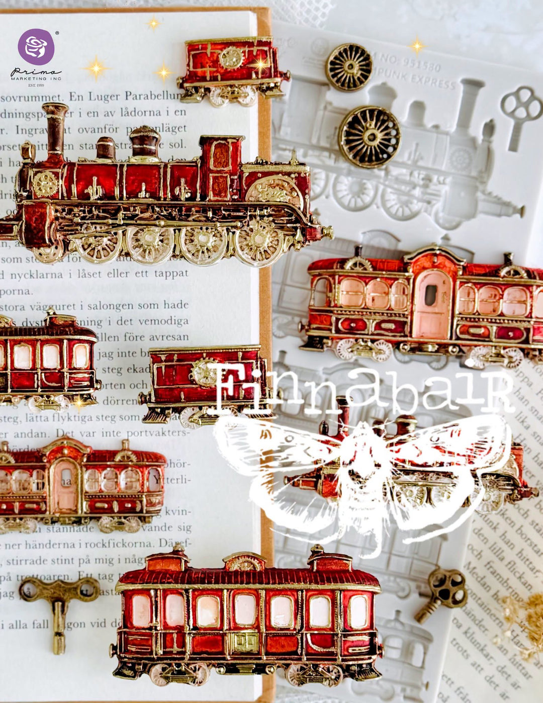 NEW! Finnabair Mould - STEAMPUNK EXPRESS (5" x 8")