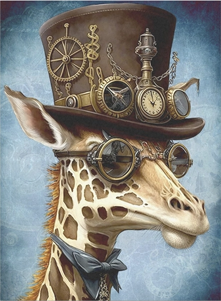 Decoupage Tissue Paper - Steampunk Suave Giraffe (43.18cm x 58.42cm) - Rustic Farmhouse Charm