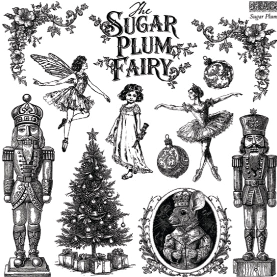 NEW! IOD Stamp - SUGAR PLUM (12"x12", 30.48cm x 30.48cm) - Rustic Farmhouse Charm