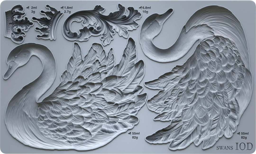 NEW! IOD Mould - SWANS (6"x10", 15.24cm x 25.4cm) - Rustic Farmhouse Charm