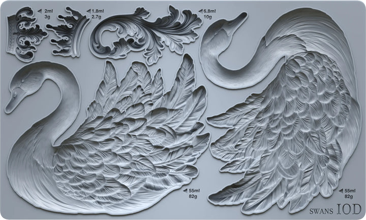 NEW! IOD Mould - SWANS (6"x10", 15.24cm x 25.4cm) - Rustic Farmhouse Charm