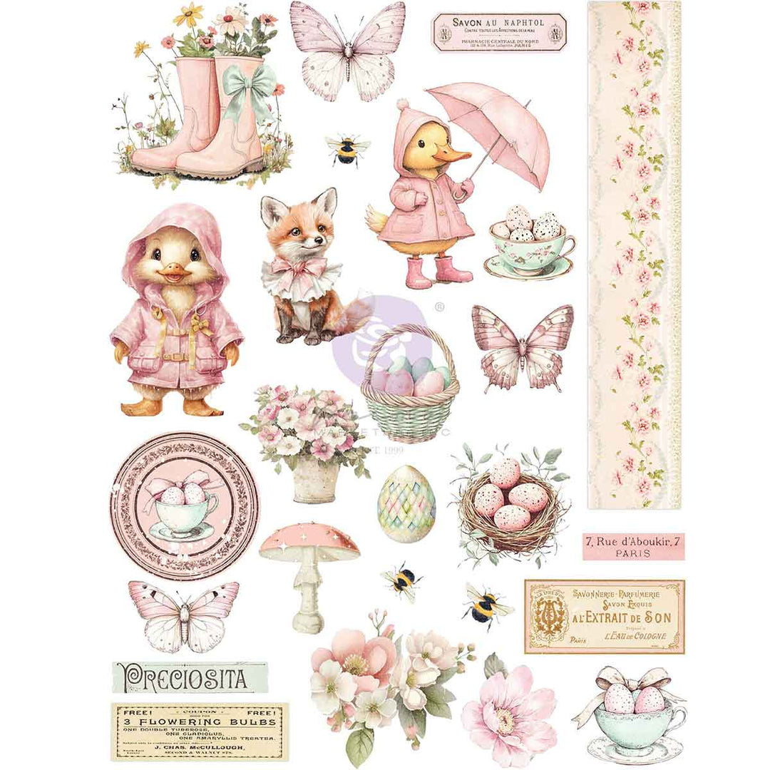 NEW! Prima Marketing A4 Transfer - SWEET SPRING COLLECTION - Rustic Farmhouse Charm
