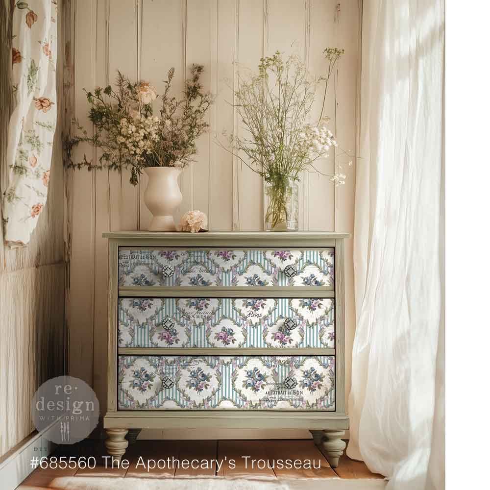 LIMITED! Redesign Decoupage Fibre - THE APOTHECARY'S TROUSSEAU (49.53cm x 76.2cm)