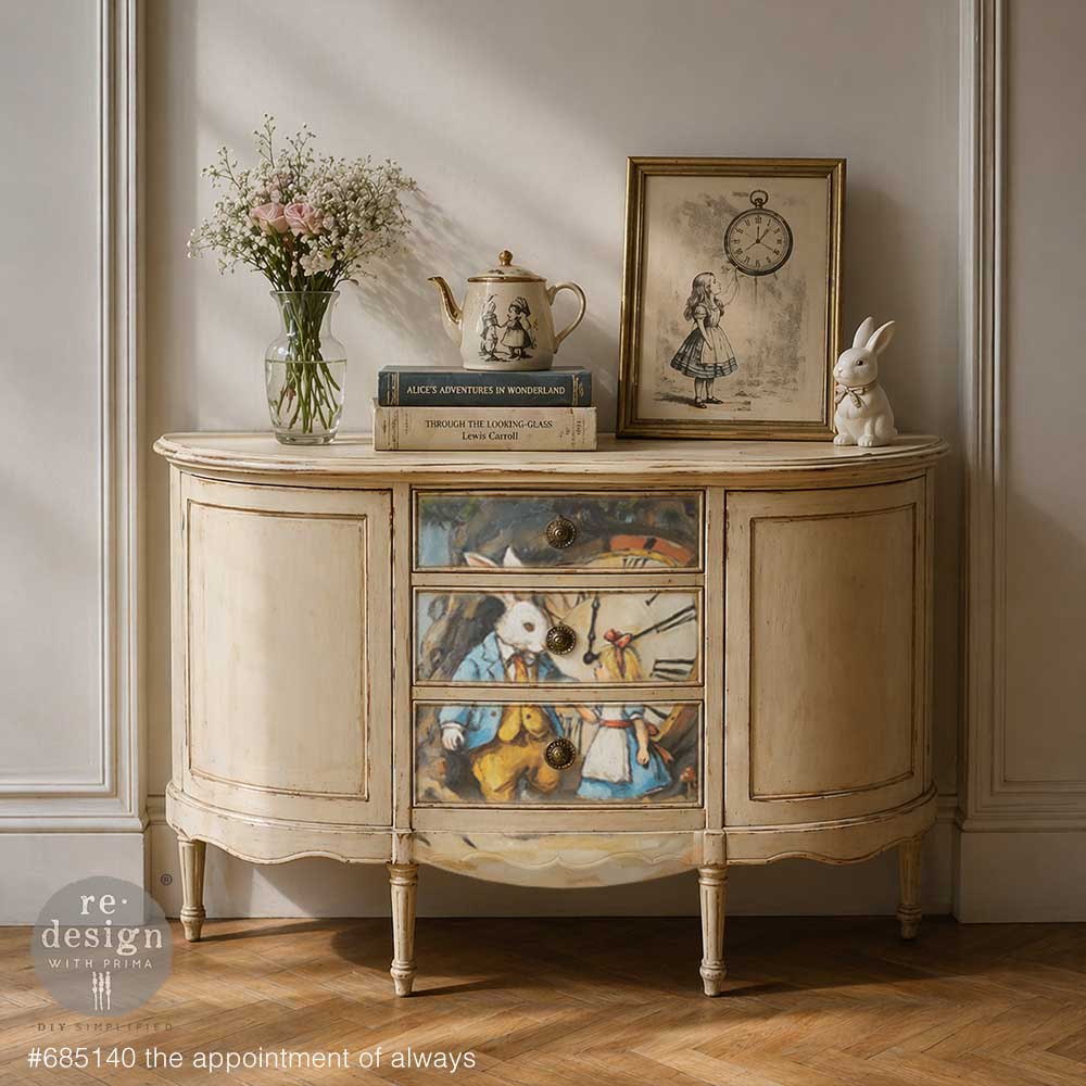 LIMITED! Redesign A3 Decoupage Fibre Paper - THE APPOINTMENT OF ALWAYS (29.7cm x 41.9cm) - Rustic Farmhouse Charm