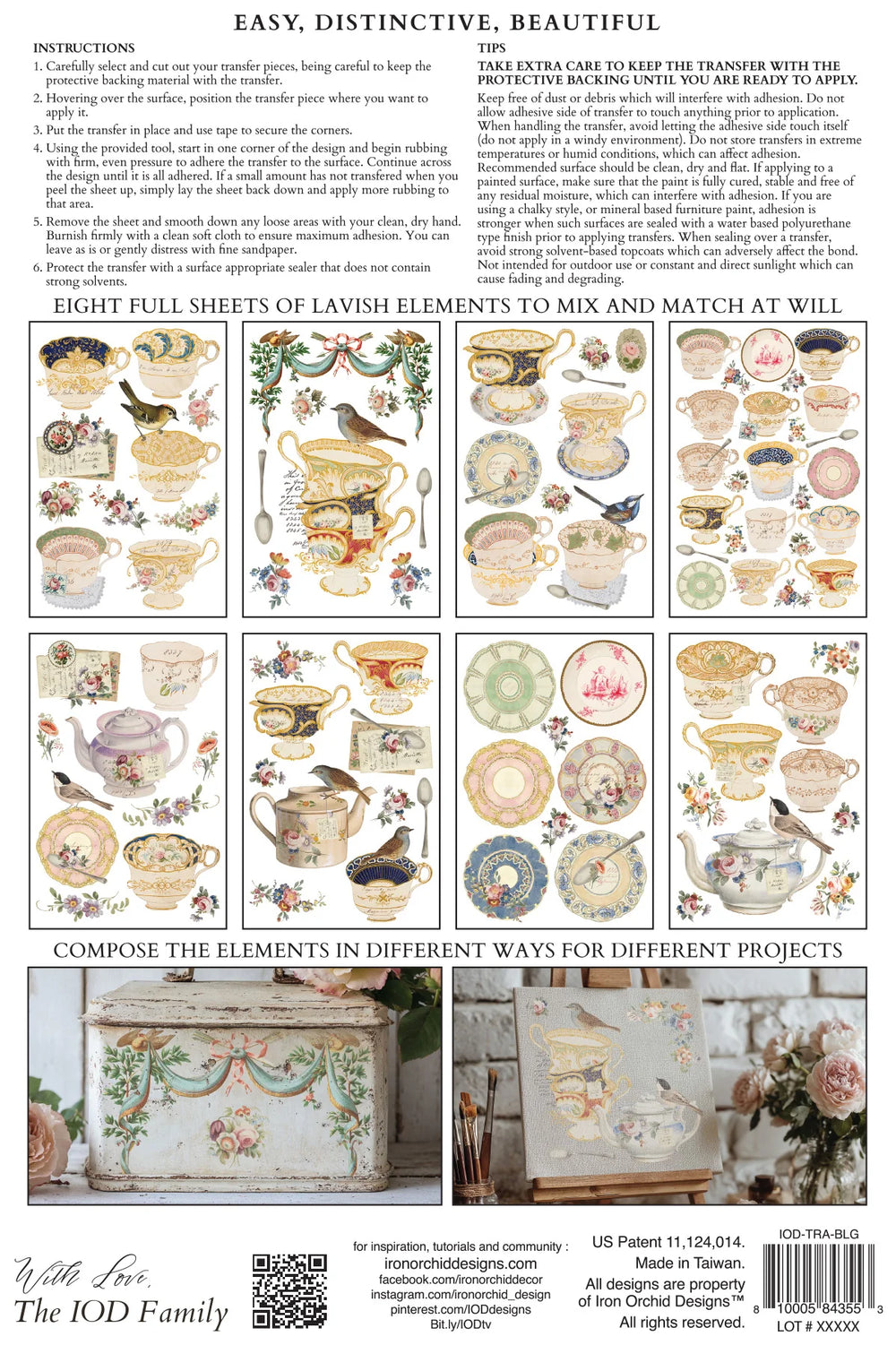 NEW! IOD Transfer Pad - THE BELGRAVIA (set of eight 8"x12" sheets) - Rustic Farmhouse Charm