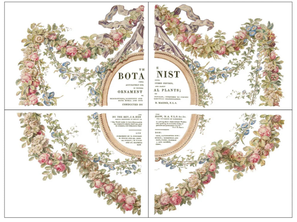 THE BOTANIST Transfer Pad by IOD (set of four 12"x16" sheets) - Rustic Farmhouse Charm