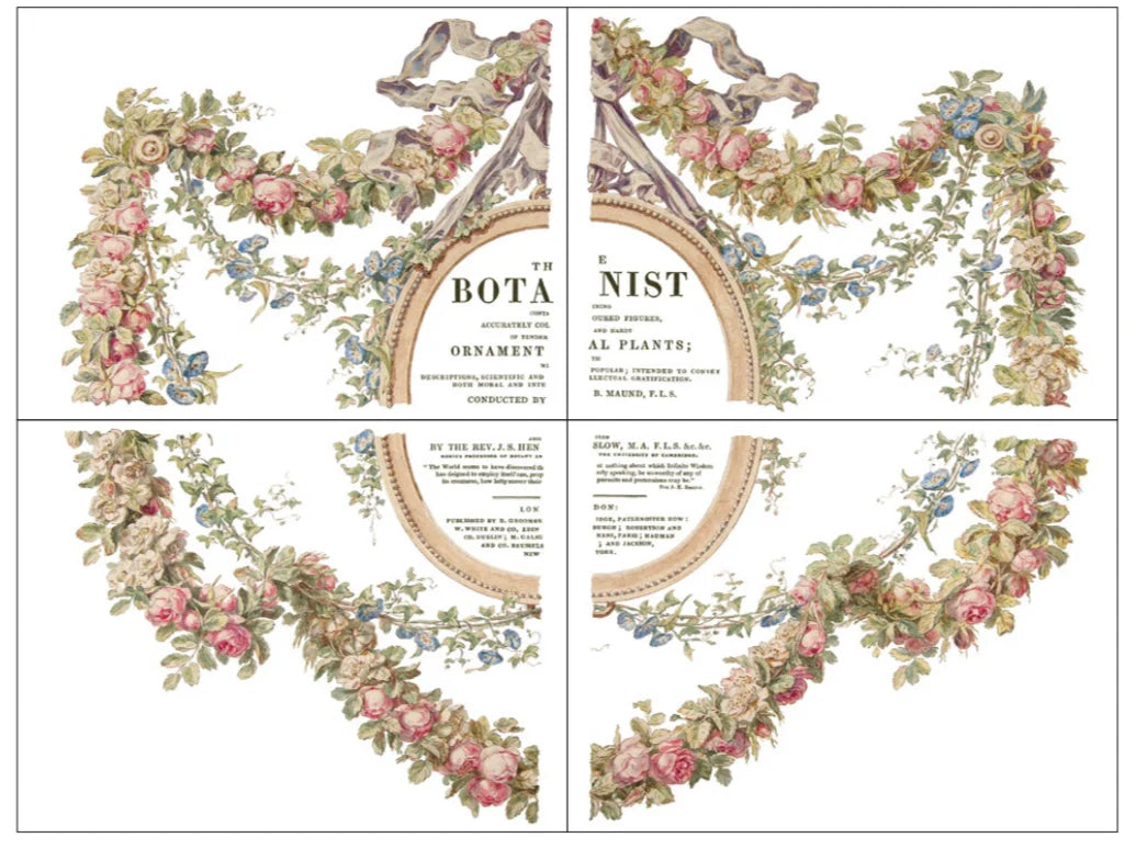 THE BOTANIST Transfer Pad by IOD (set of four 12"x16" sheets) - Rustic Farmhouse Charm