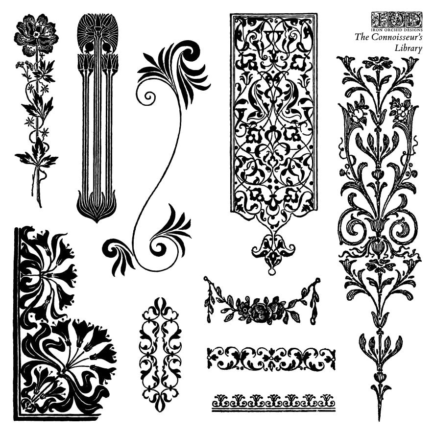 NEW! IOD Stamp Box Set - THE CONNOISSEUR'S LIBRARY (4x 6"x6", 15.24cm x 15.24cm) - Rustic Farmhouse Charm